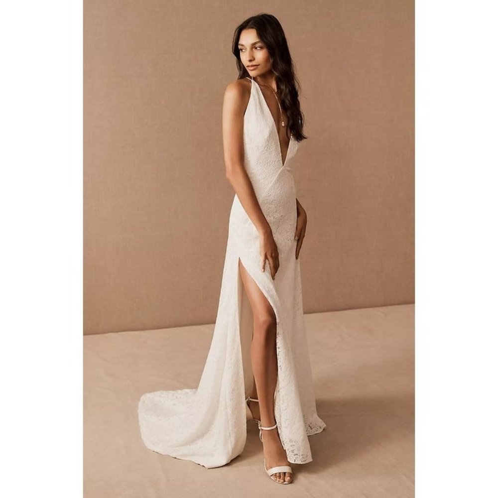 Michael Lo Sordo Parker Gown Size 12 and 14 NEW Lace Anthropologie Wedding